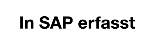 Holzstempel mit Text: In SAP erfasst  