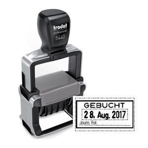 Trodat Professional 5440 B10 Datumstempel mit Text Gebucht - Journ. Fol.