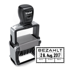 Trodat Professional 5440 C8 Datumstempel - Bezahlt, Kasse, Scheck, Bank