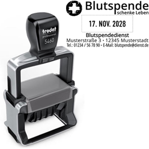 Trodat Professional 5460 4.0 Datumstempel mit Text 56x33 mm