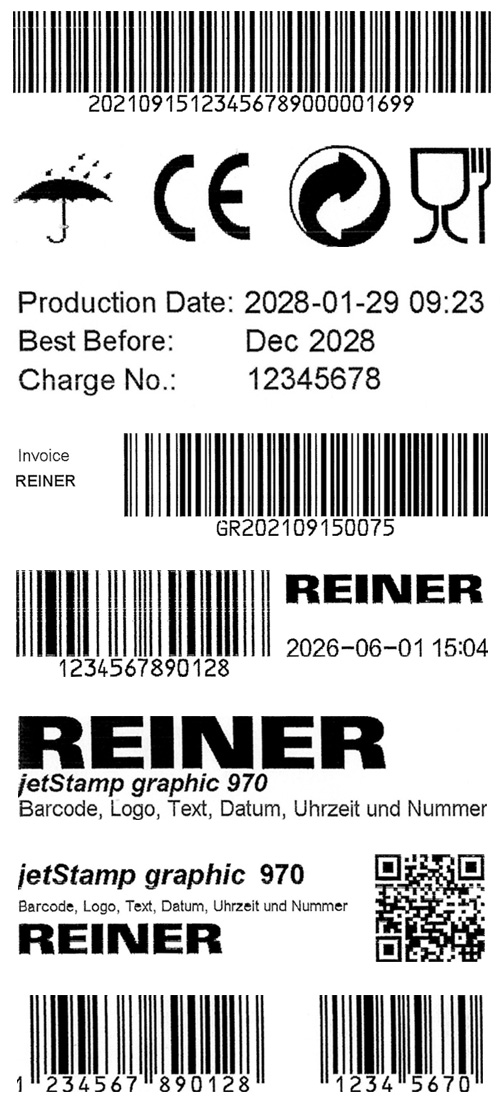 REINER jetStamp 970 P Abdruckbeispiele